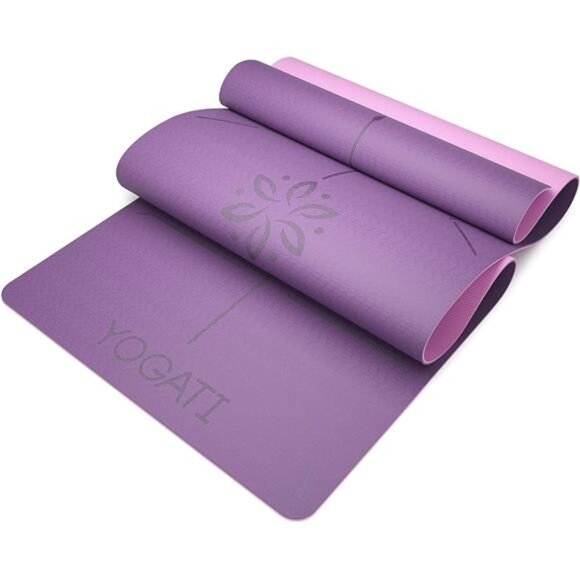 Yoga mats for home workout. Non slip yoga mat with strap. Thick yoga mats - Picture 7 of 8